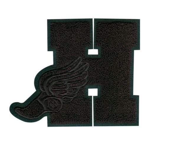 Letter H iron on letterman varsity patches