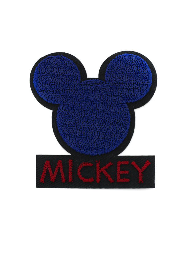 Blue mickey iron on chenille patches