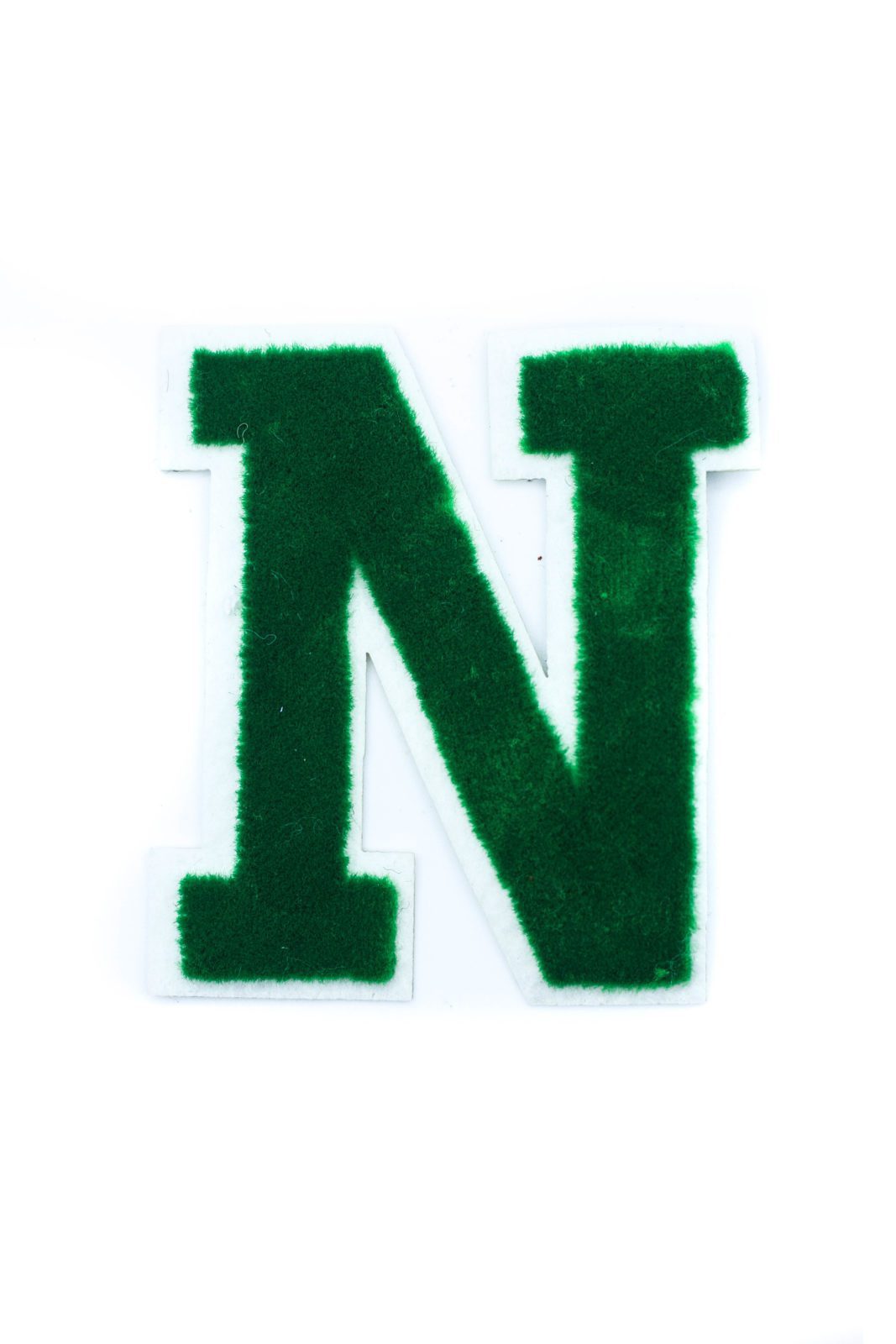 Green N smooth chenille iron on patches - Creo Piece