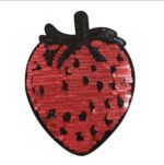 Large Strawberry embroidered Sequin patch
