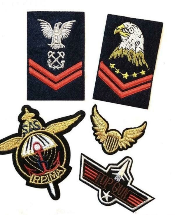 Army iron-on embroidered patches (5pcs)