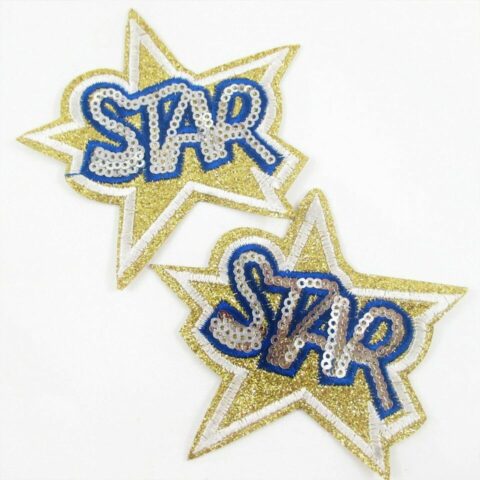 Iron on Star embroidered sequin patch
