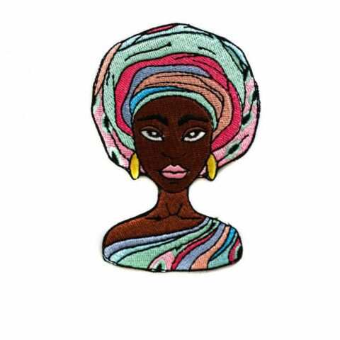 Afro women embroidered patch