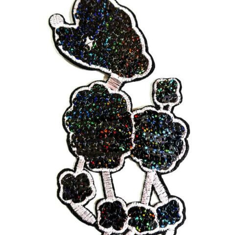 Dog multi-color Iron on sequin patch