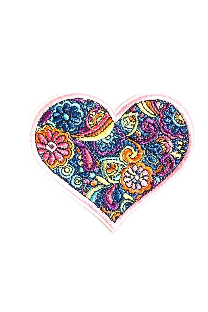 Flower Heart Embroidered Iron on patch