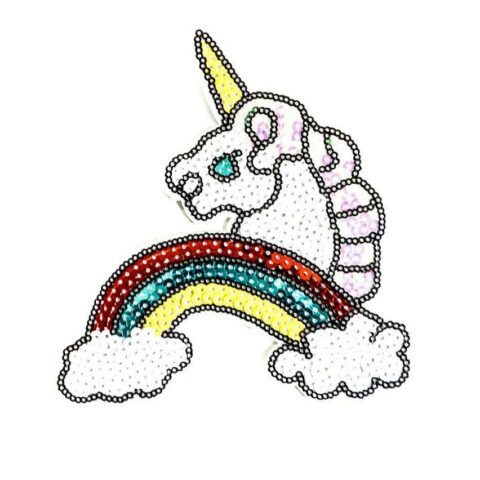 Unicorn embroidered sequin patch