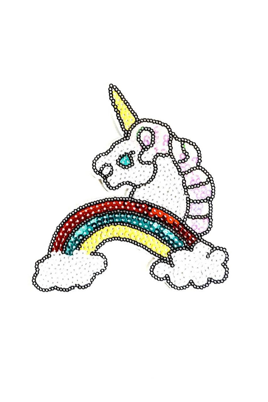 Unicorn embroidered sequin patch