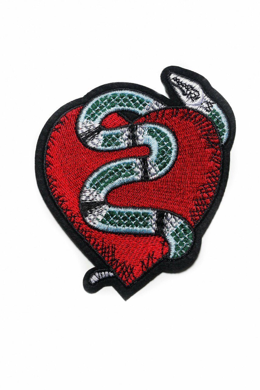 Snake Heart Embroidered Patch