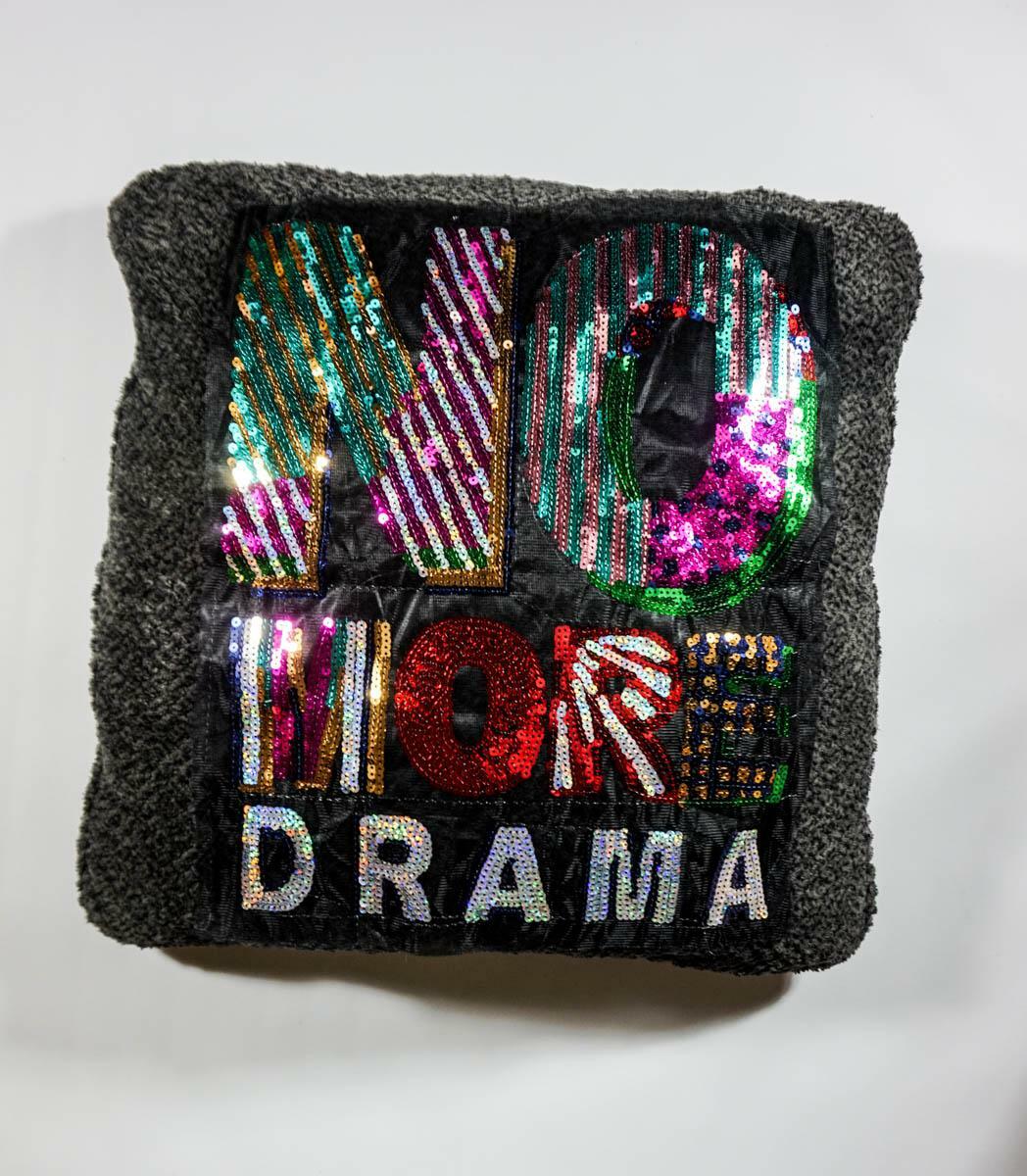 X-large colorful no more drama sequin embroidered patch - Creo Piece