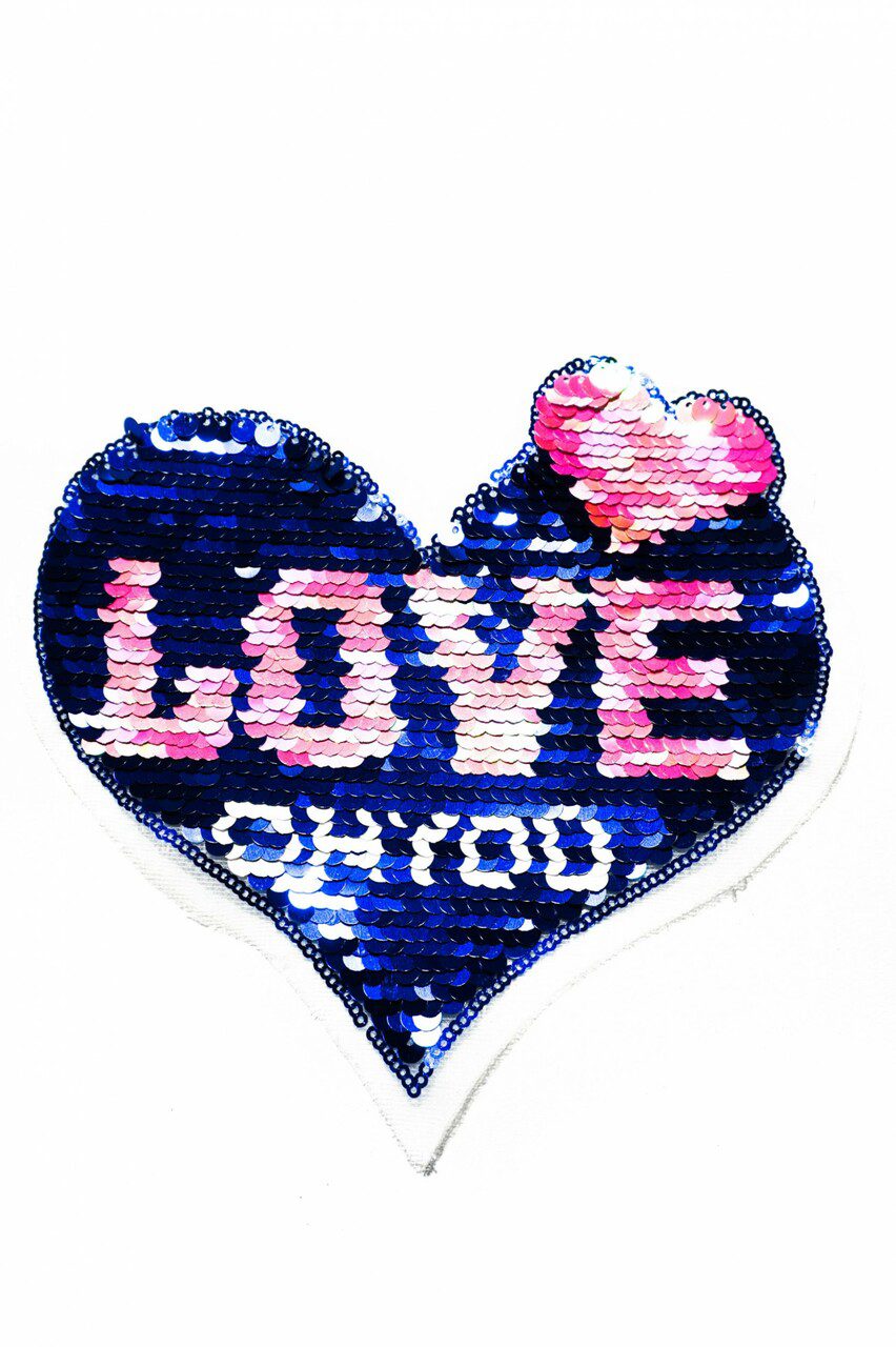 Love on you heart Embroidered sequin patch