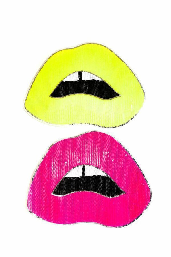 Large sexy lip sequin patch