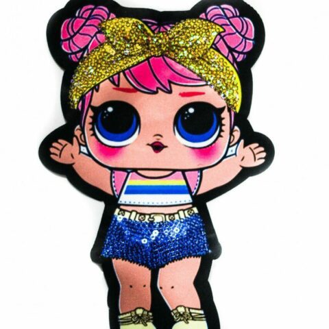 Doll Bow Sequin girl embroidery