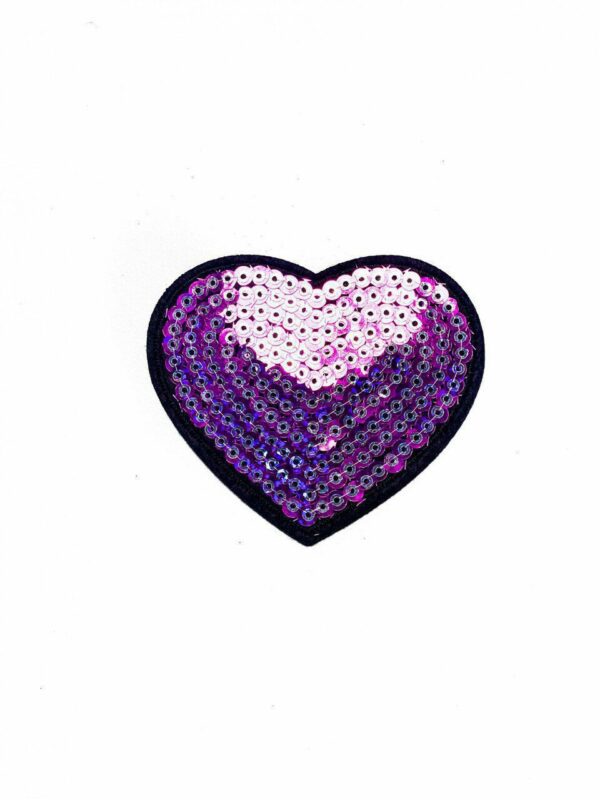 Purple sequin heart patch