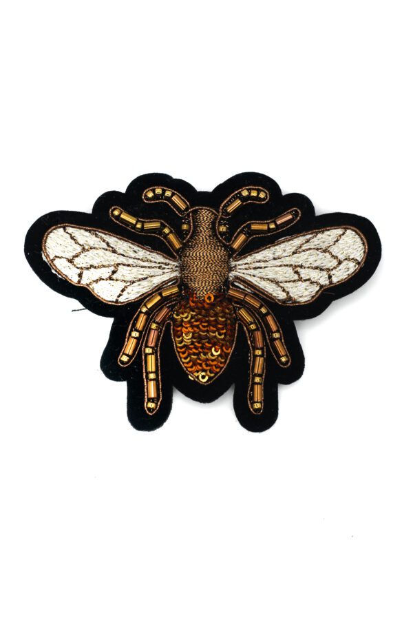 Beaded bee sew on patches