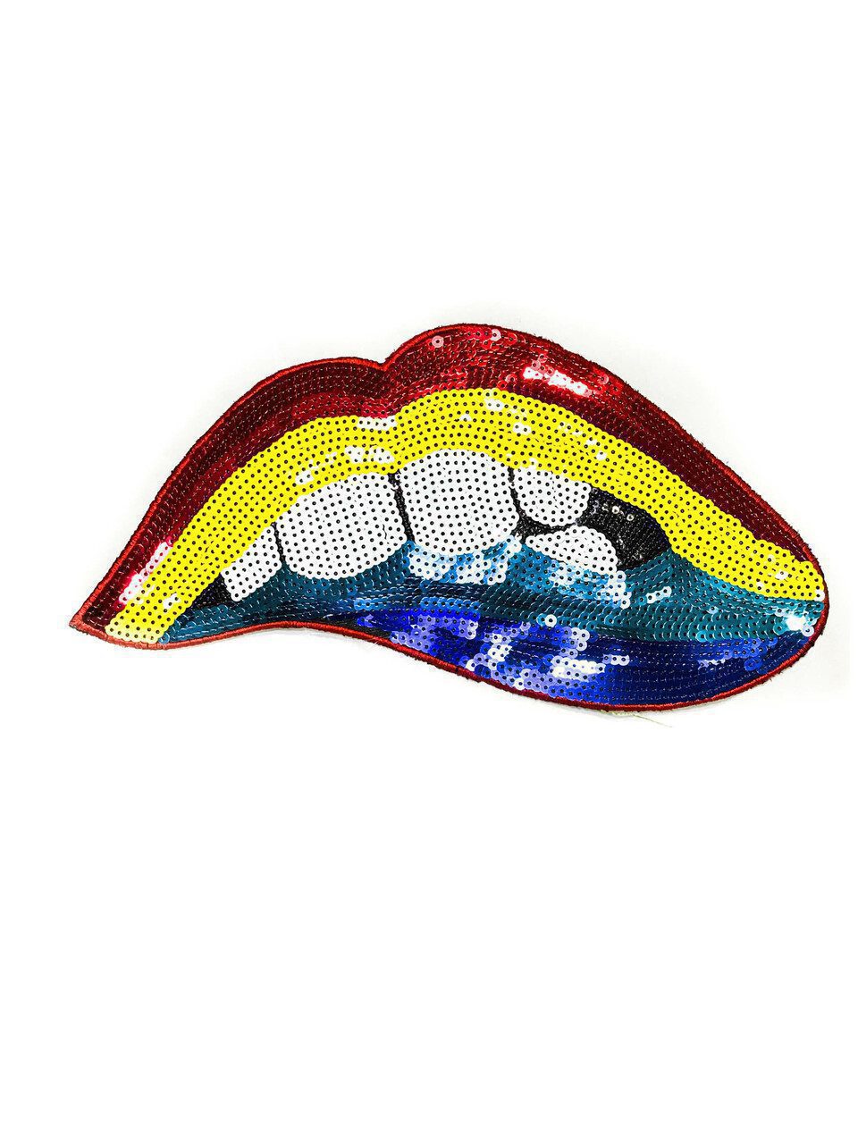 Yellow lipstick Iron on sequin patches - Creo Piece