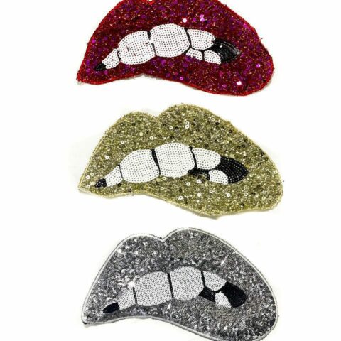Shiny Lip Sequin sew on patch