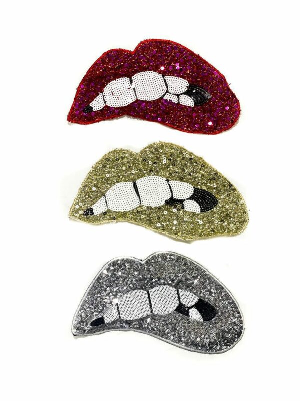 Shiny Lip Sequin sew on patch