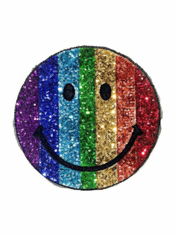 Colorful Smiley Face Sequin patch for clothing