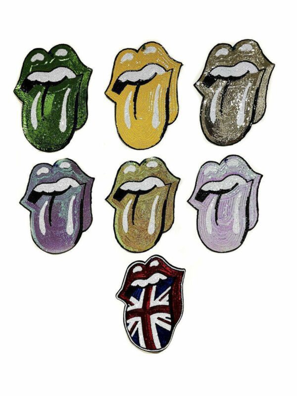 Large Rolling Stone sequin tongue patch