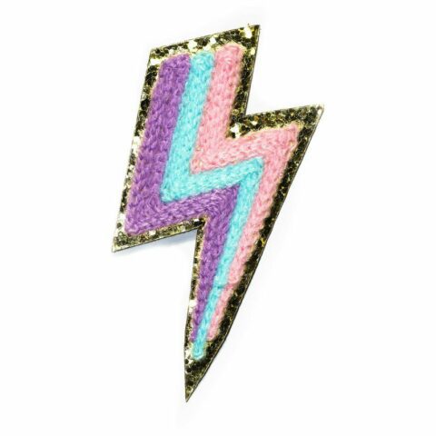 Colorful Sequin Chenille Bolt Iron on patch