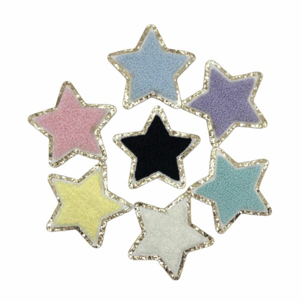 Glitter Star iron on chenille patches