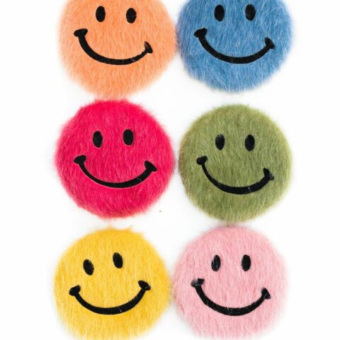 Smiley sew on fur patches