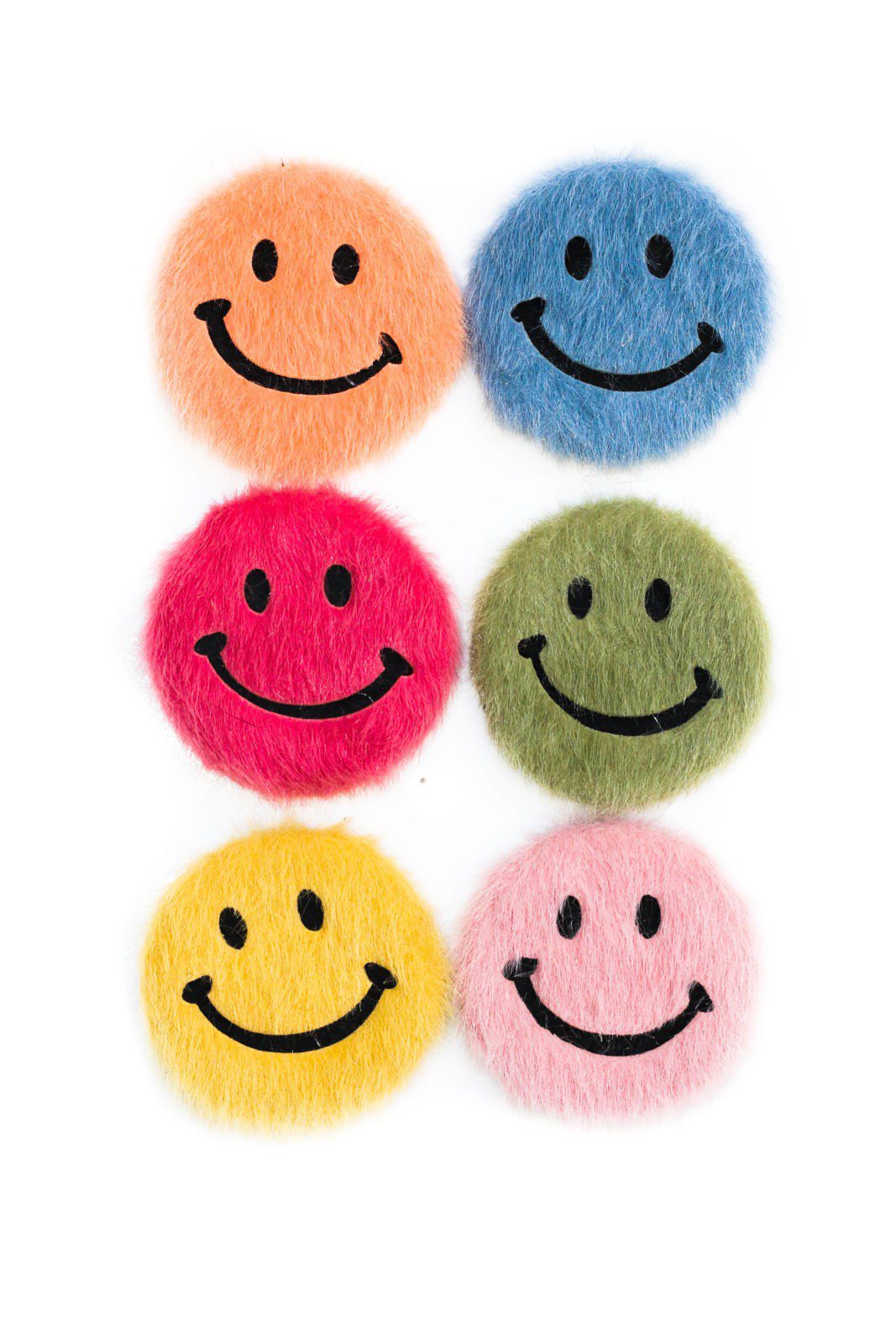 Smiley sew on fur patches