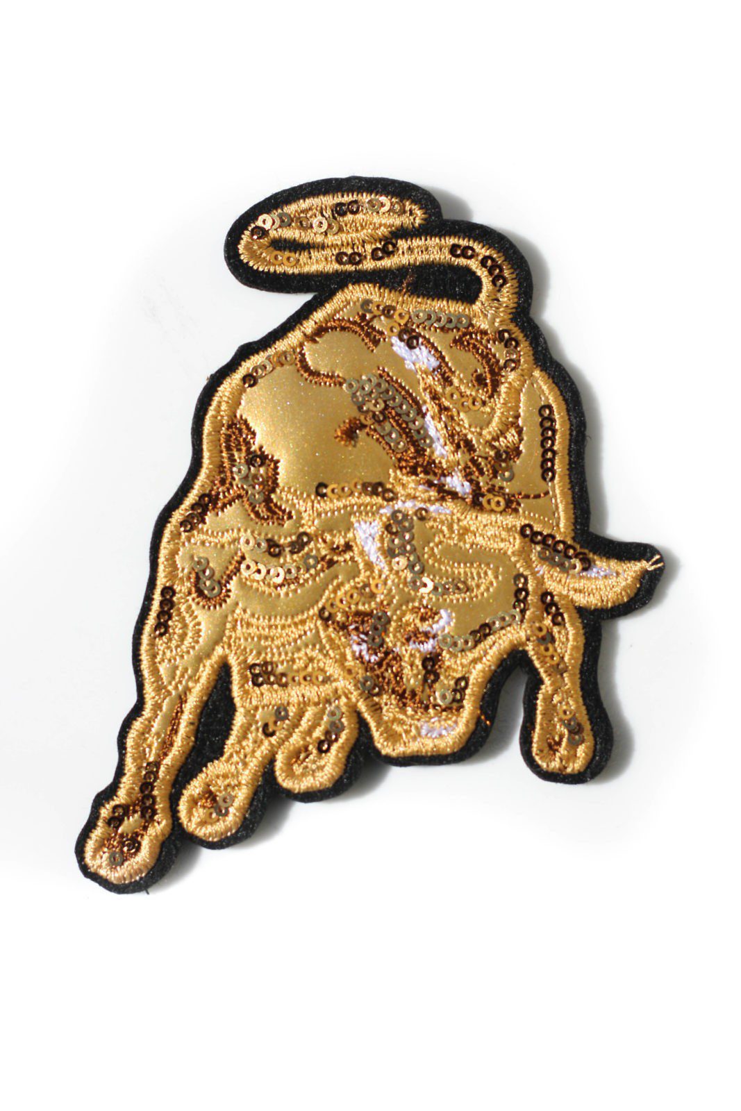 Bull badge embroidered patch