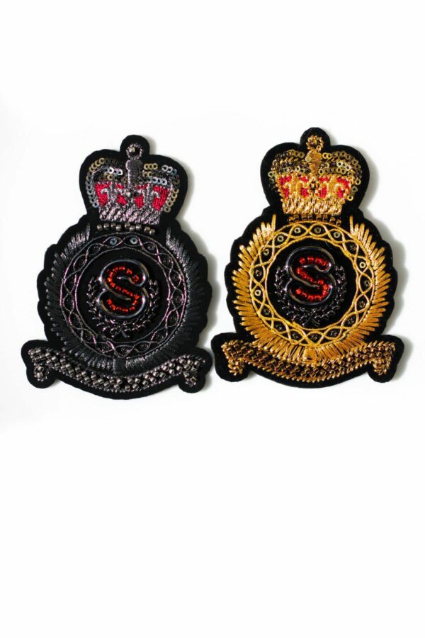 Crown Metal badge embroidered patch