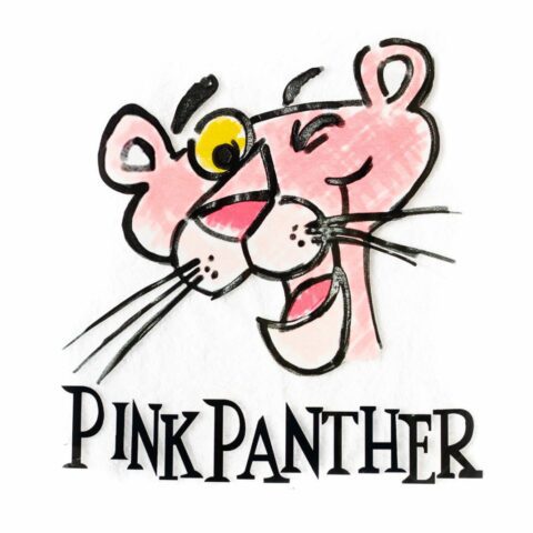 Pink panther Heat transfer screen print