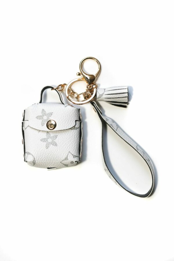 Fashion keychain leather with airpod case