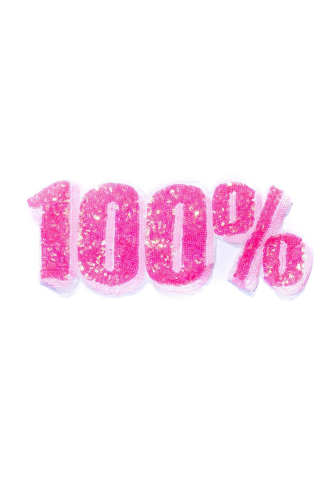 Percent pink sequin embroidery patches