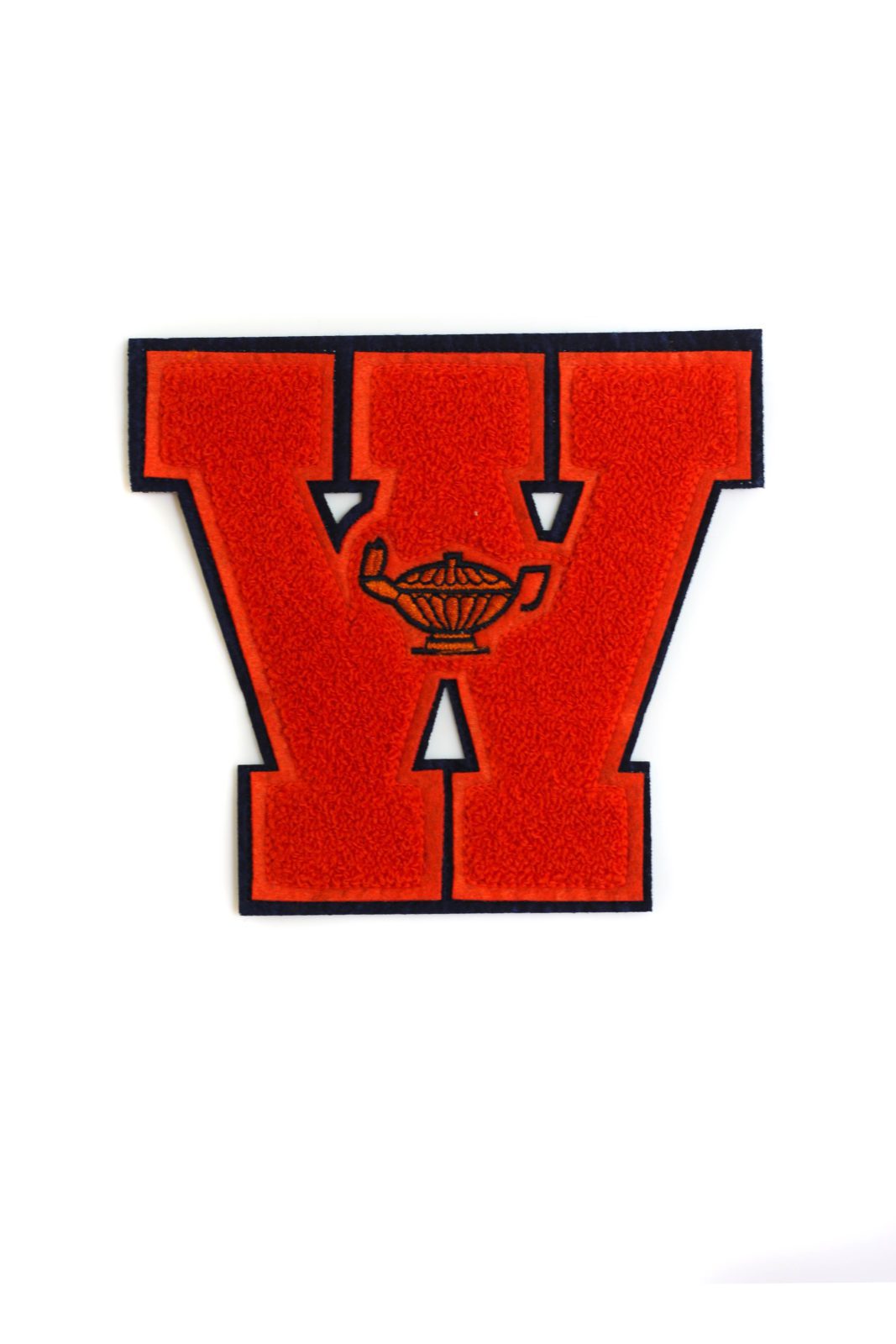 Letter W iron on letterman varsity patches