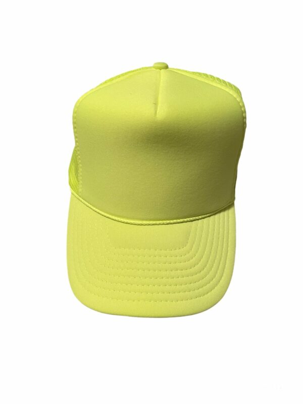 Premium Blank Contrast Mesh trucker hats in yellow