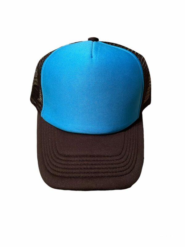 Two-tone Blank Contrast Mesh trucker hats black/blue