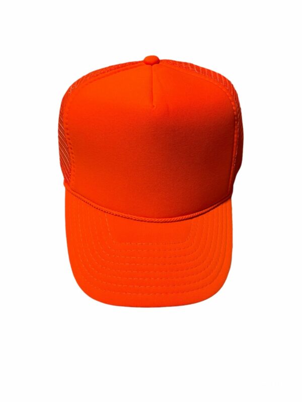 Premium Blank Contrast Mesh trucker hats neon orange