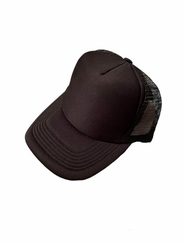 Premium Blank Contrast Mesh trucker hats in black
