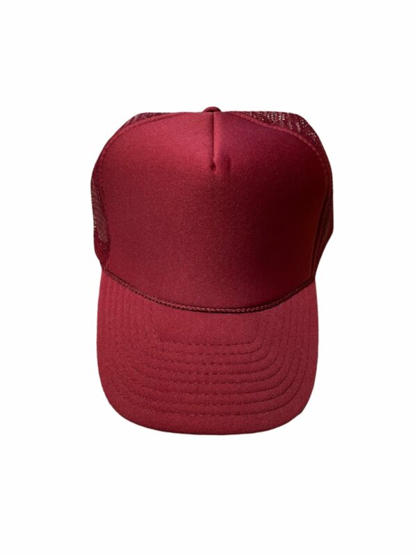 Premium Blank Contrast Mesh trucker hats Burgundy