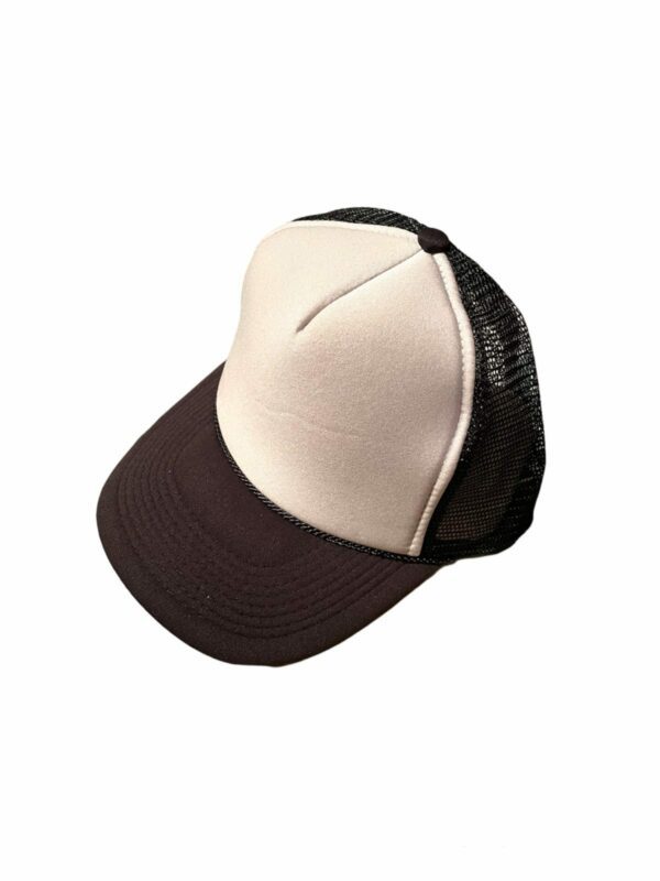 Two-tone Blank Contrast Mesh trucker hats black/gray