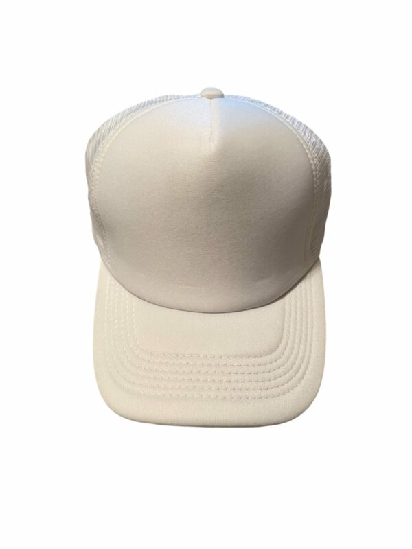 Premium Blank Contrast Mesh trucker hats in white