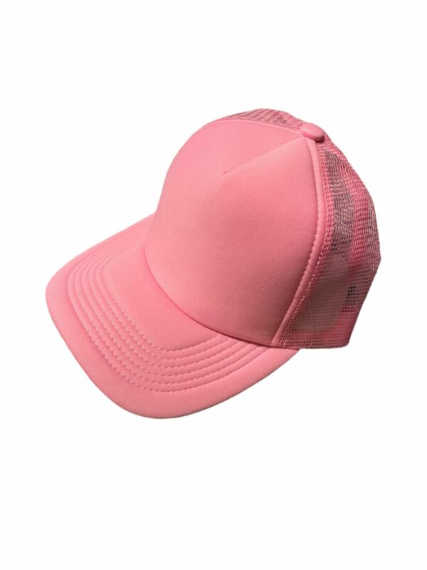 Premium Blank Contrast Mesh trucker hats in pink