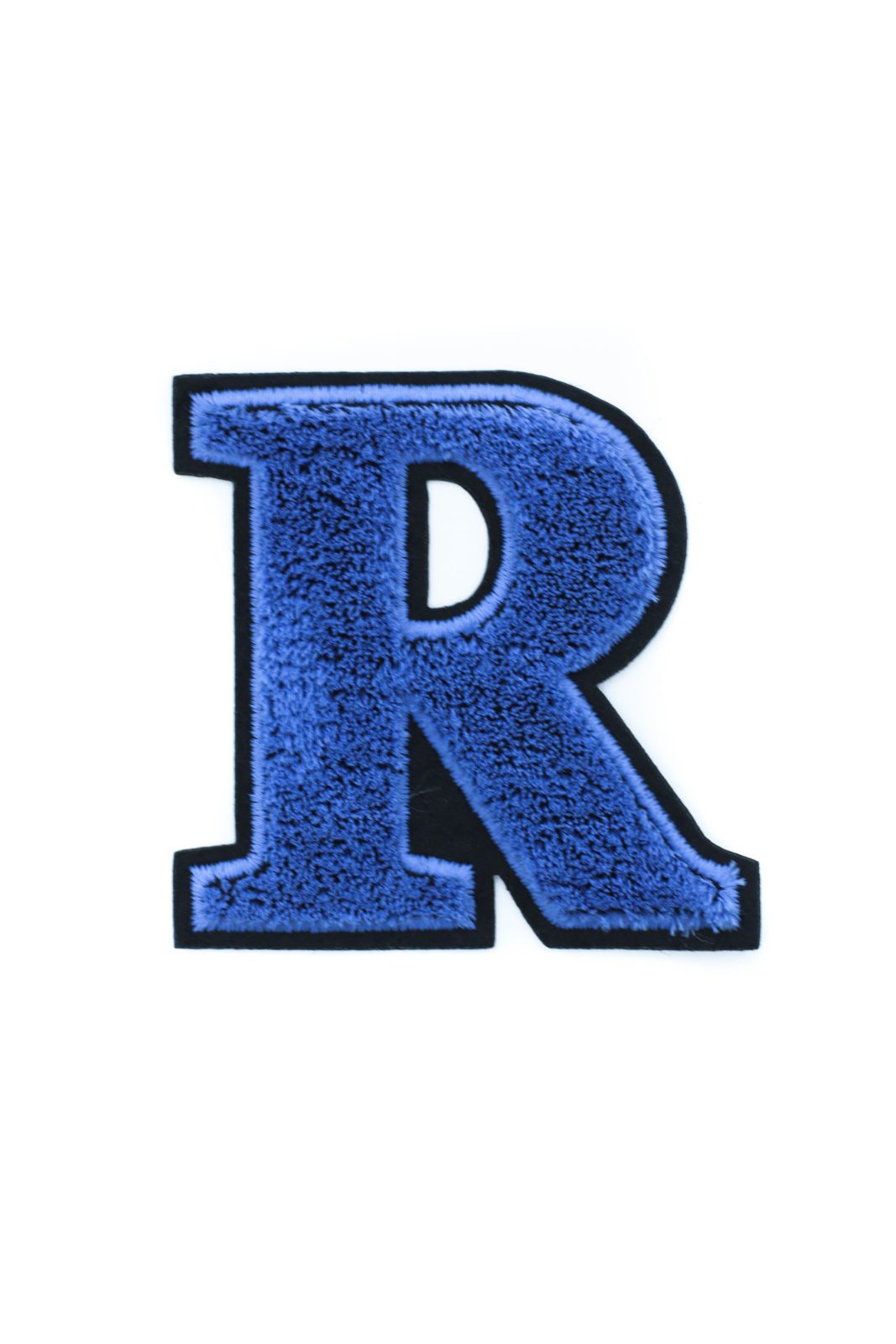 Blue Letter R iron on varsity chenille patches