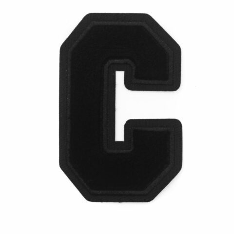 Black C Letter iron on varsity chenille patches