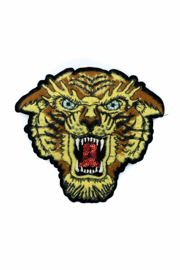Roaring bengal striped embroidered tiger patch
