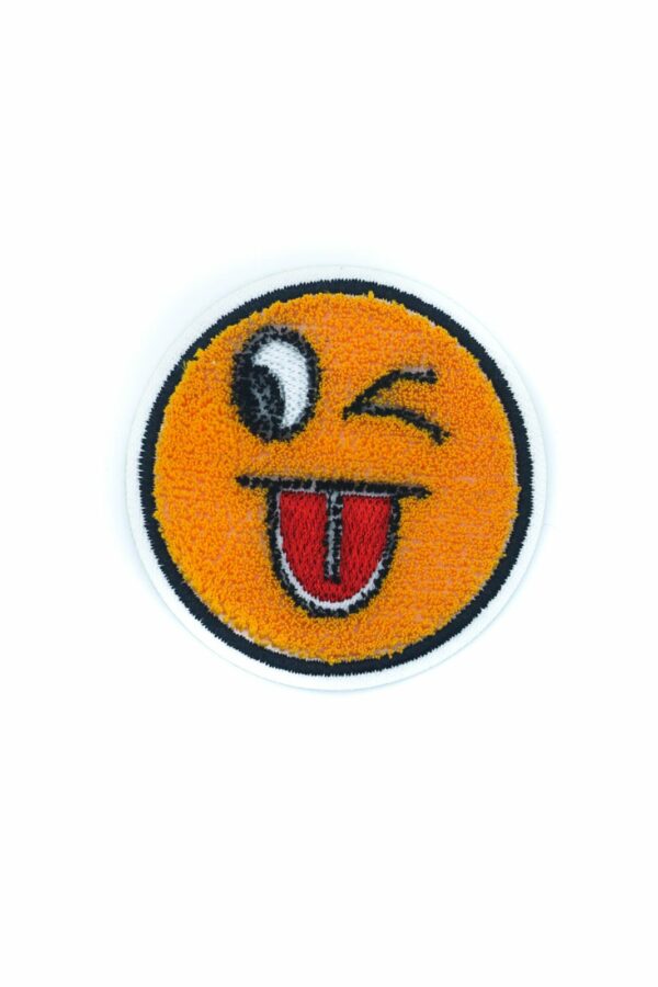 Smiley embroidered chenille iron on patches