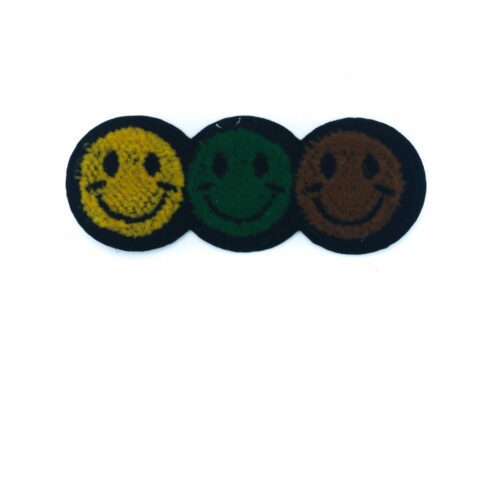 Triple smiley chenille iron on patches