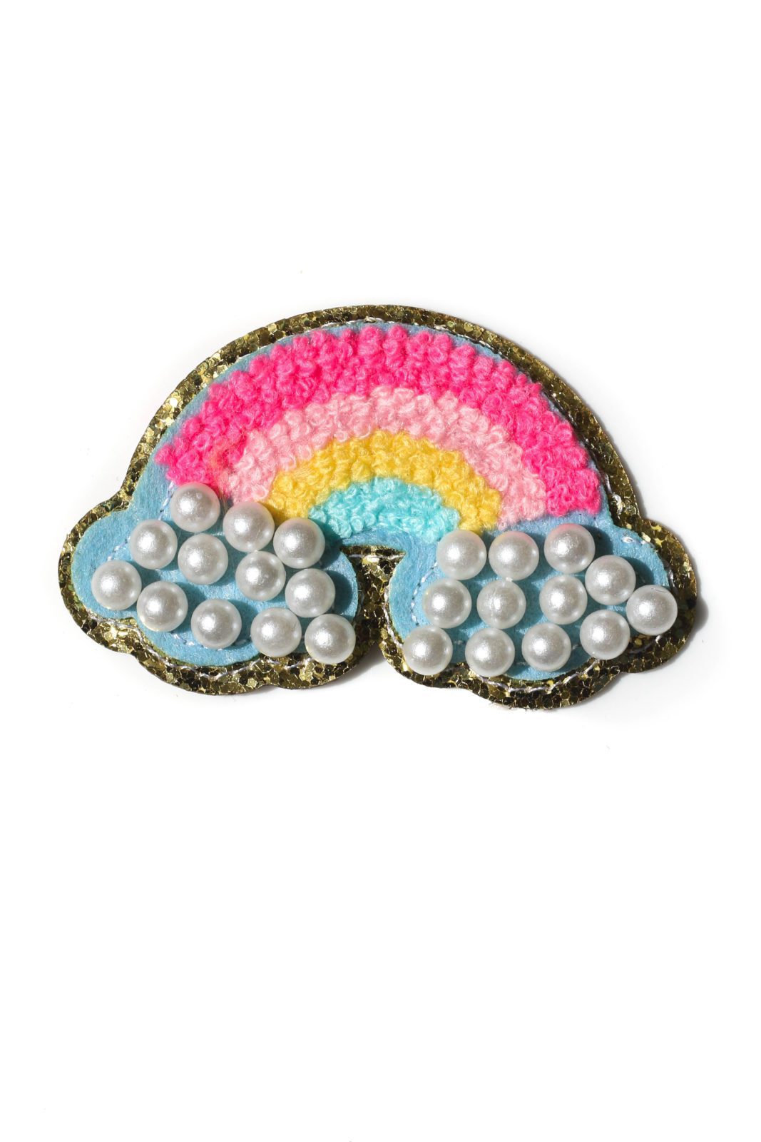 Glitter pearl rainbow iron on chenille patches - Creo Piece