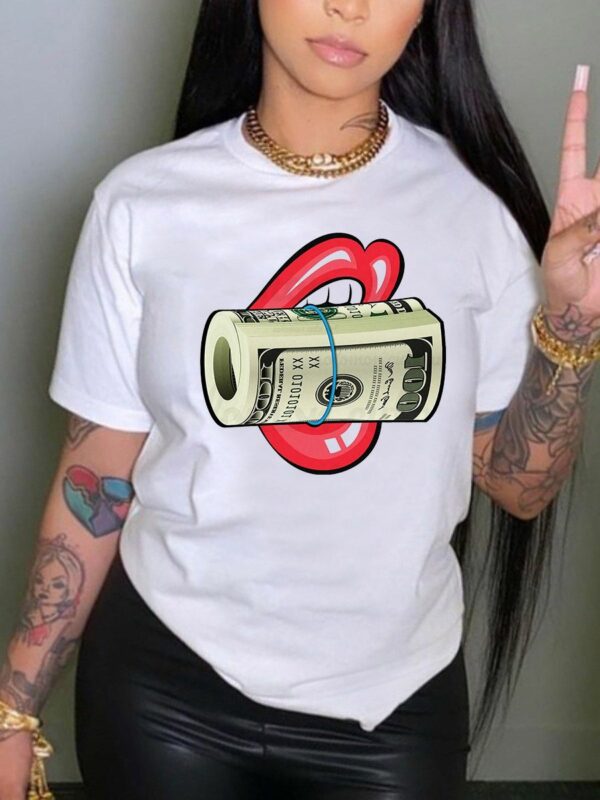 Dollars mouth graphic t-shirt