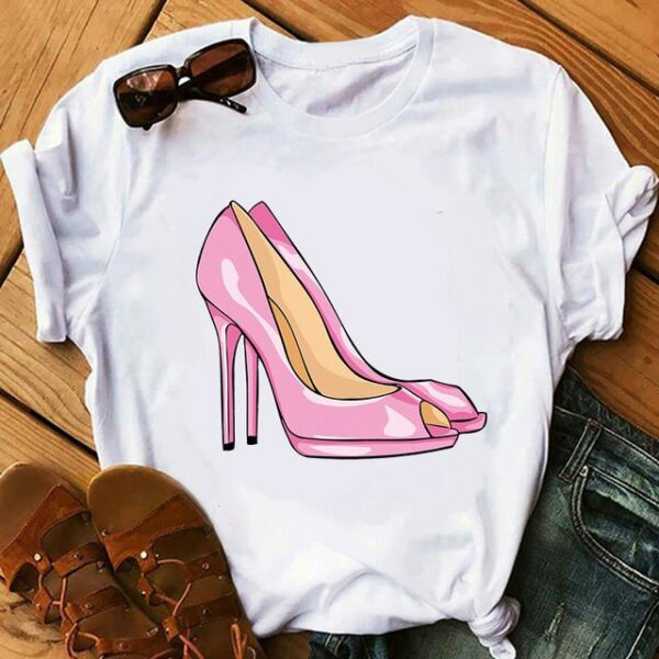 Sexy pink heel shoe graphic t-shirt