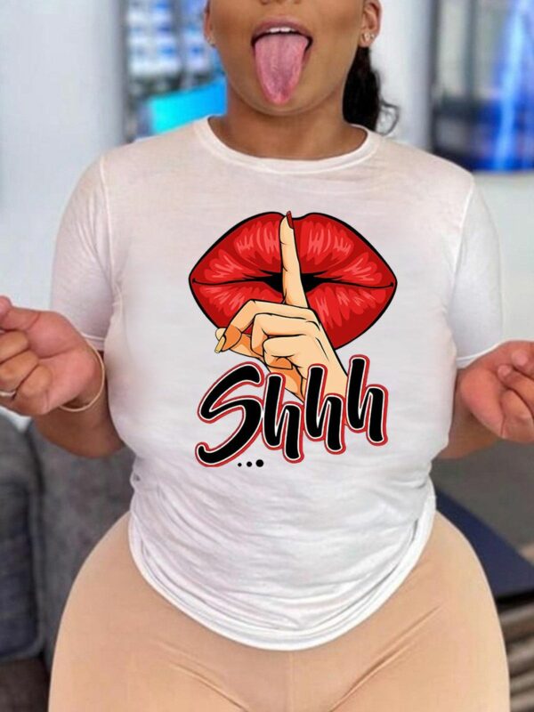 Shhh mouth graphic t-shirt